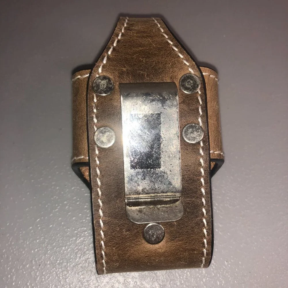 Vintage Leather Holster w/Gold Silver Star Embellishment Phone Multi-use Carrier